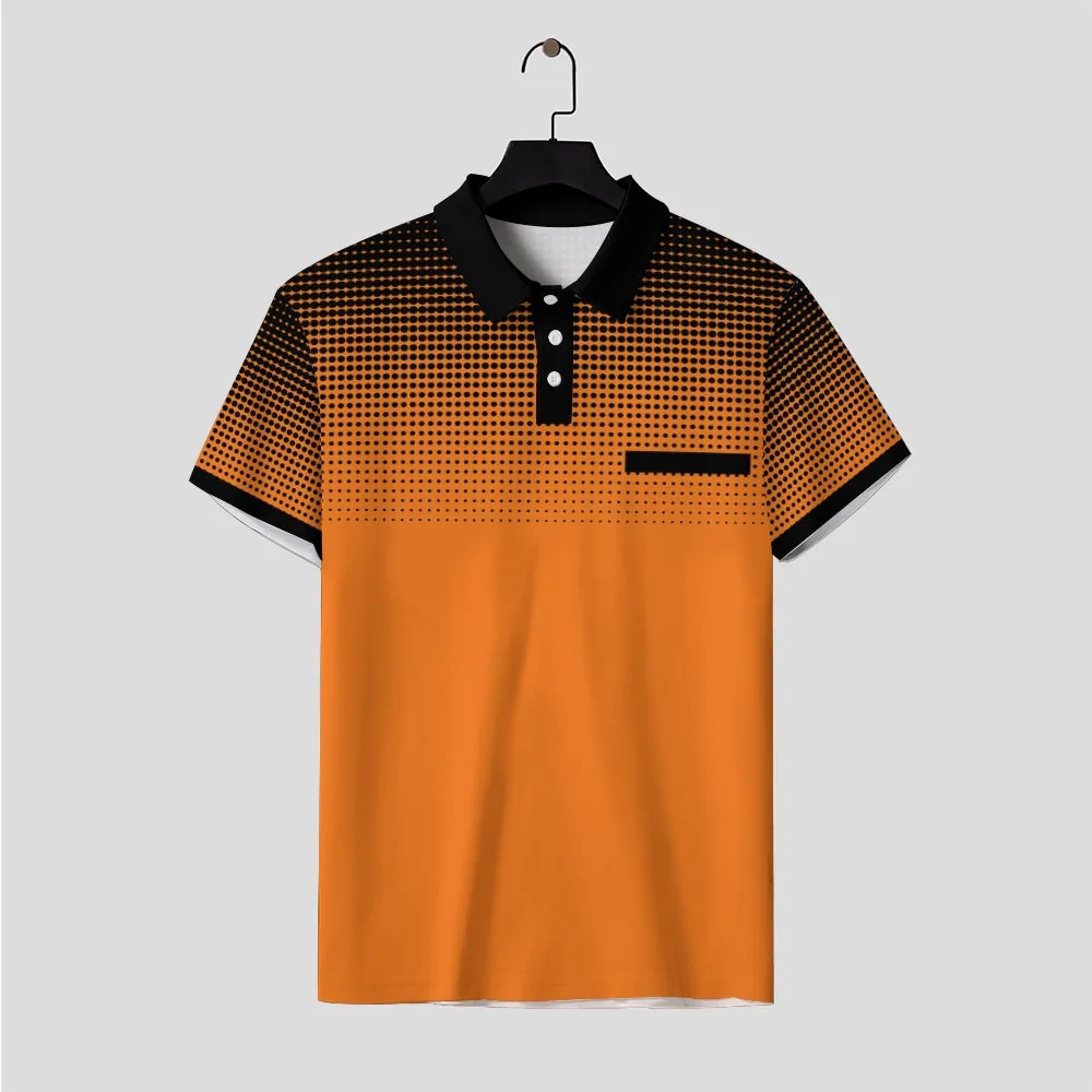 Men's Fashionable Gradient Polo Shirts 2408000112