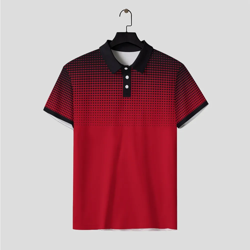 Men's Fashionable Gradient Polo Shirts 2408000112