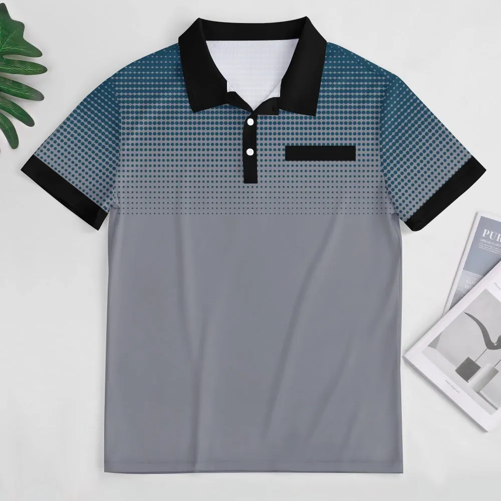 Men's Fashionable Gradient Polo Shirts 2408000112