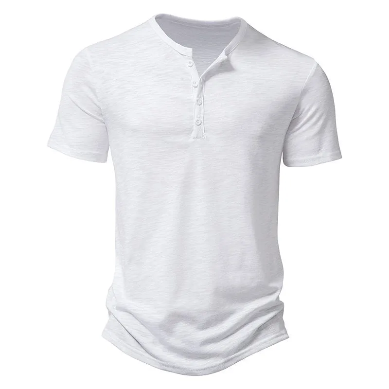 Men's Muscle Henley Collar T-Shirt