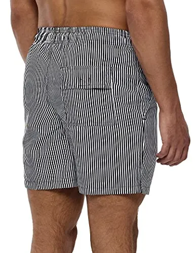 Men's Quick Dry Board Shorts, Black Striped