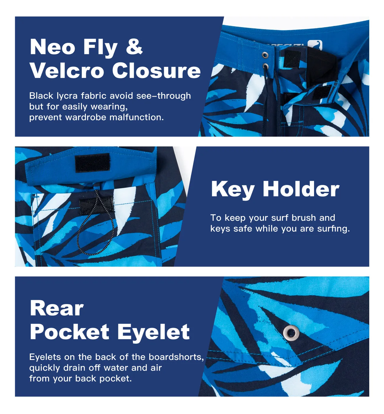 Men's Quick-Dry Performance BoardShorts With Mesh Liner & Pockets