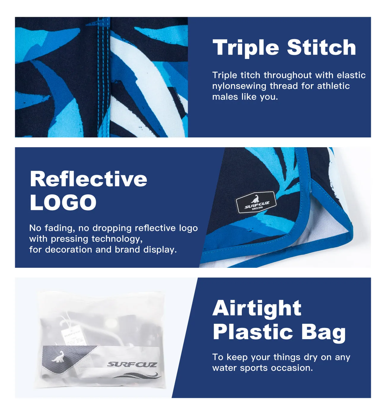 Men's Quick-Dry Performance BoardShorts With Mesh Liner & Pockets