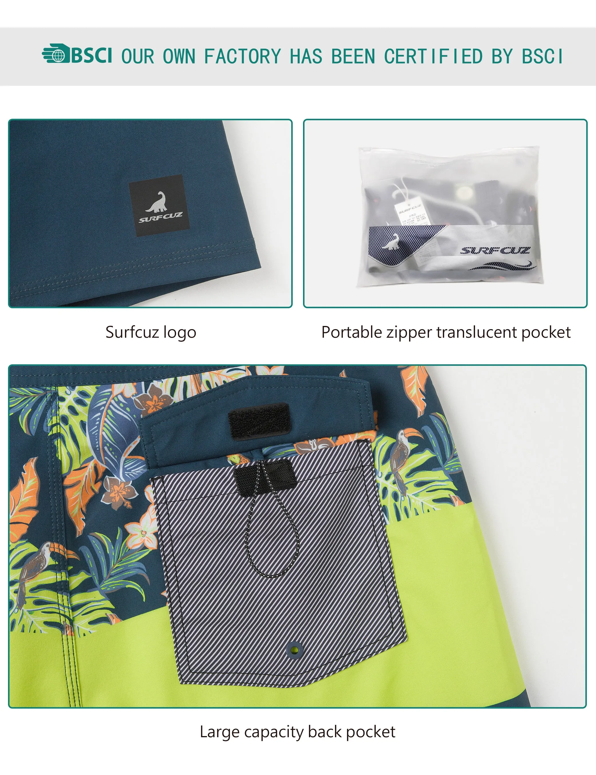 Men's Quick-Dry Stretch Performance BoardShorts With Pockets