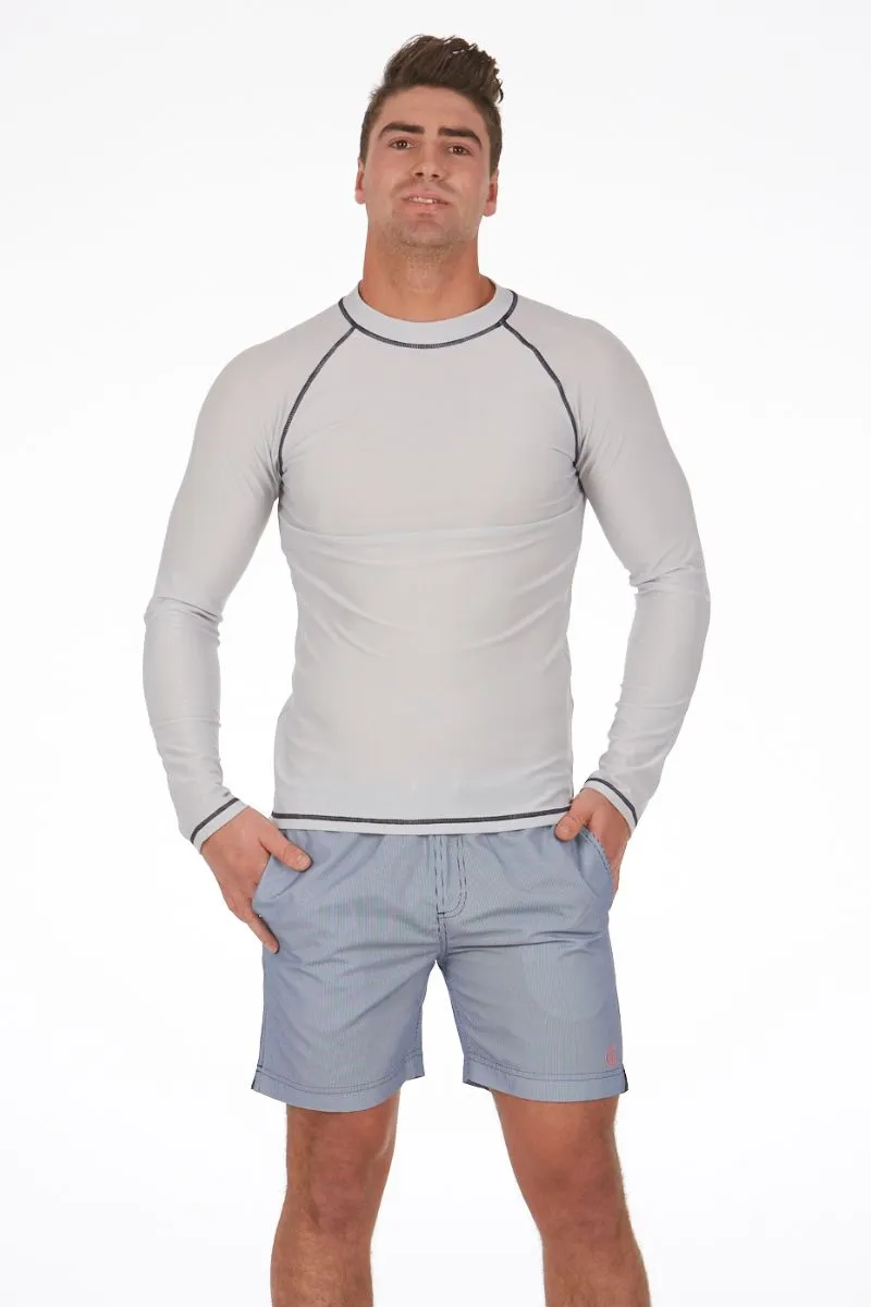 Men's Rashie With Long Sleeves In Lunar Rock Grey