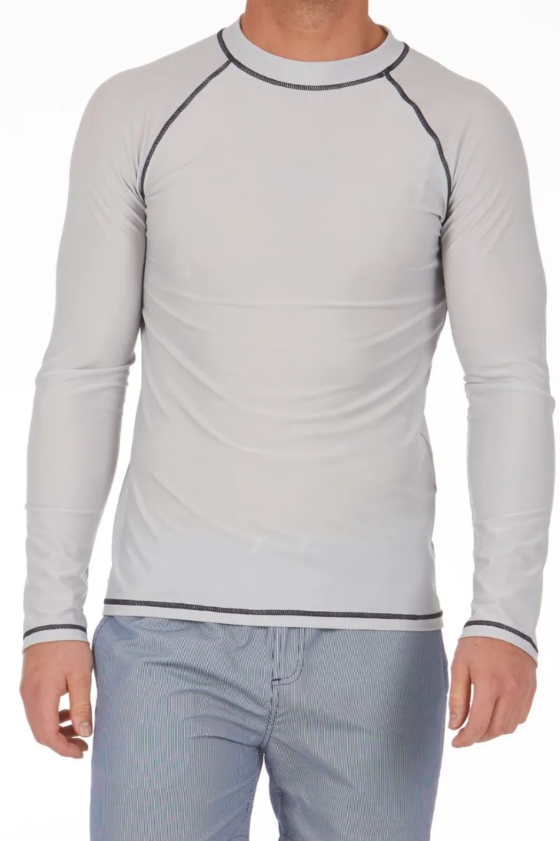 Men's Rashie With Long Sleeves In Lunar Rock Grey