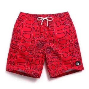 Men's Red Graffiti Board Shorts