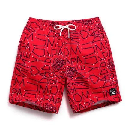 Men's Red Graffiti Board Shorts