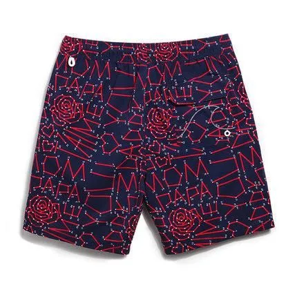 Men's Red Graffiti Board Shorts
