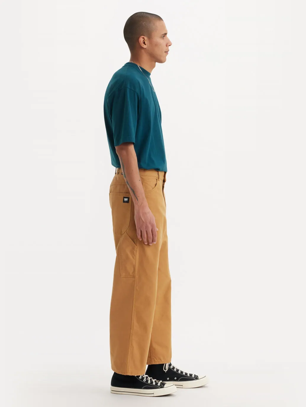 Men's Tan Brown Loose Fit Mid Rise Jeans