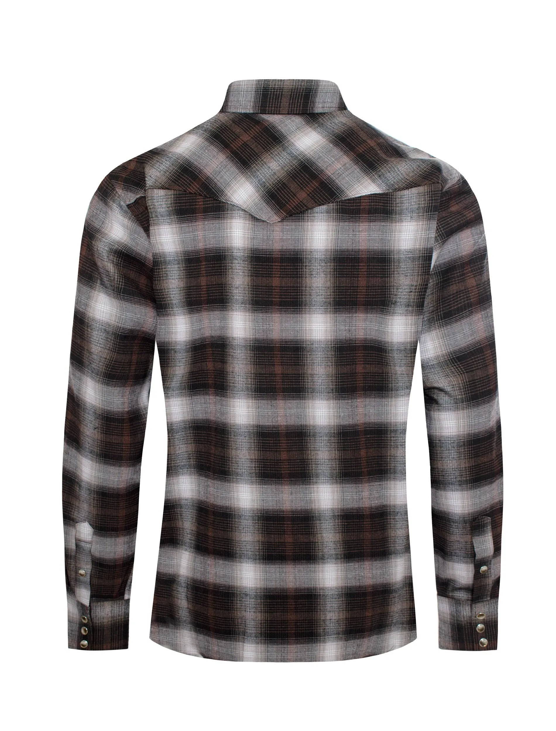 Men's Western Long Sleeve Flannel Shirts With Snap Buttons FLS300-305