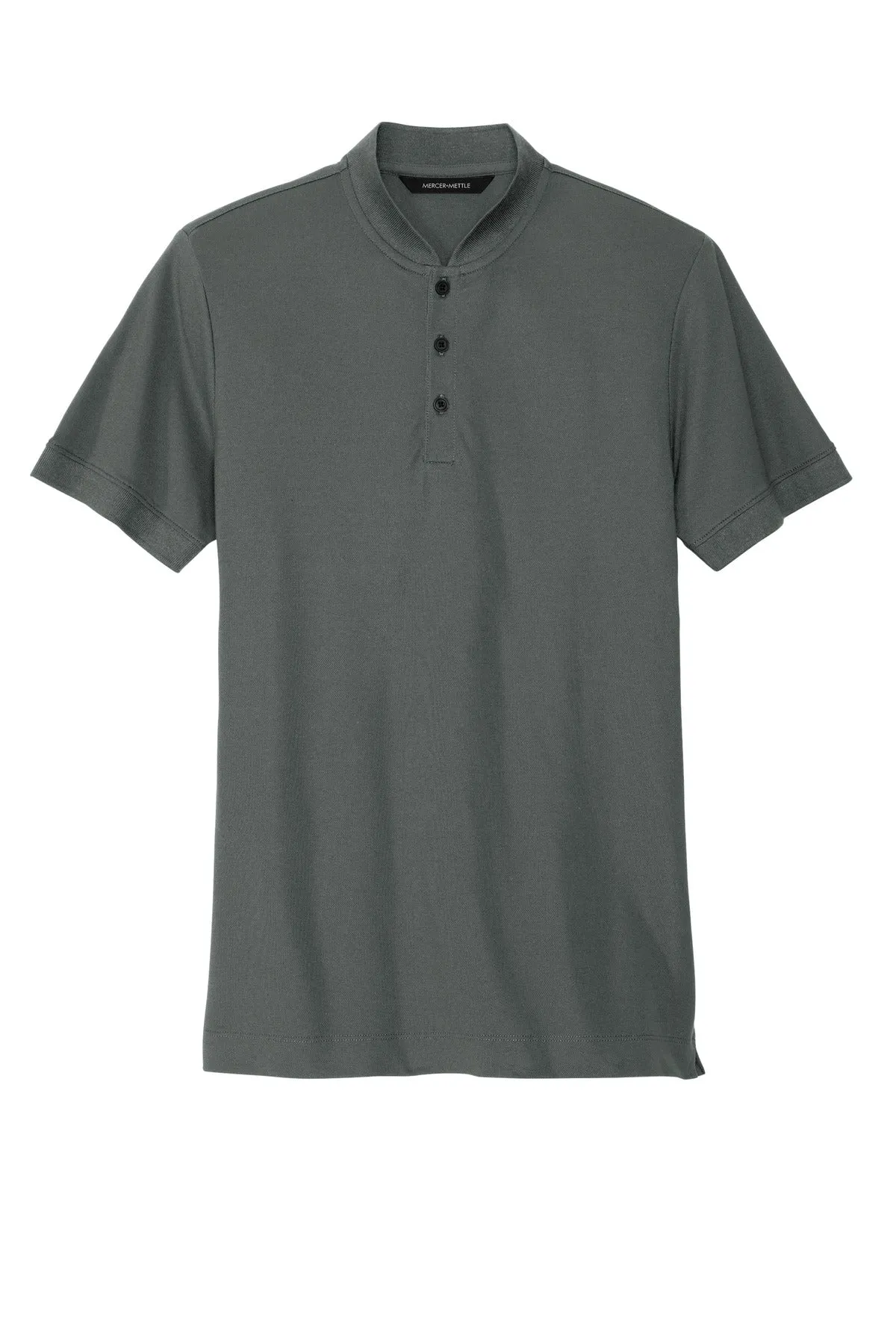Mercer Mettle Stretch Pique Henley MM1008 Anchor Grey
