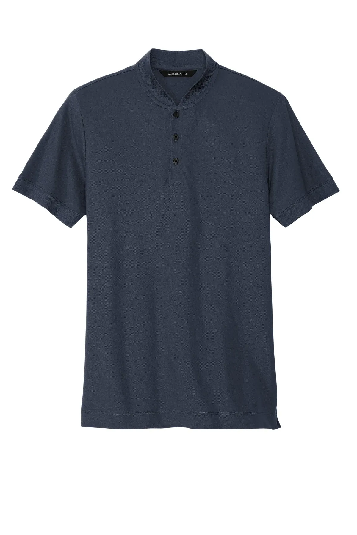 Mercer Mettle Stretch Pique Henley MM1008 Night Navy