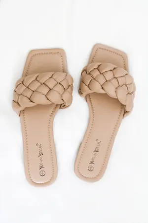 Mia Beige Braided Sandals