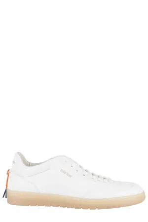 Minimalist Leather Sneakers With Contrasting Heel Tab