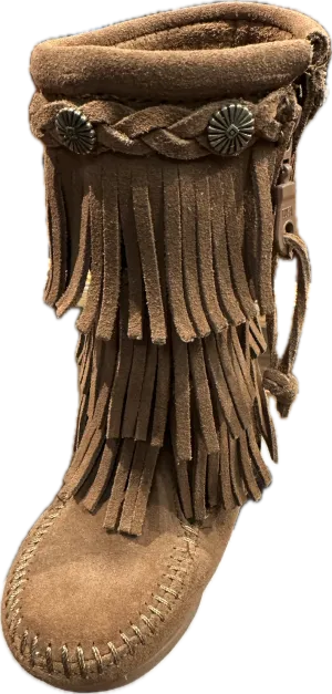 Minnetonka Children's 3 Layer Fringe Dusty Brown Boot