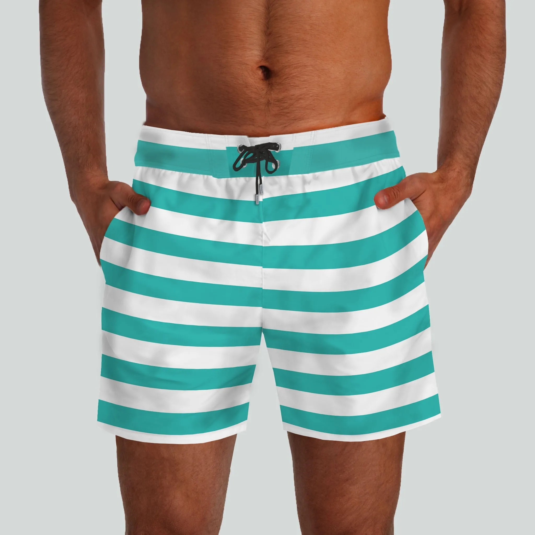 Monterey Green & White Boardshorts