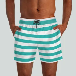 Monterey Green & White Boardshorts