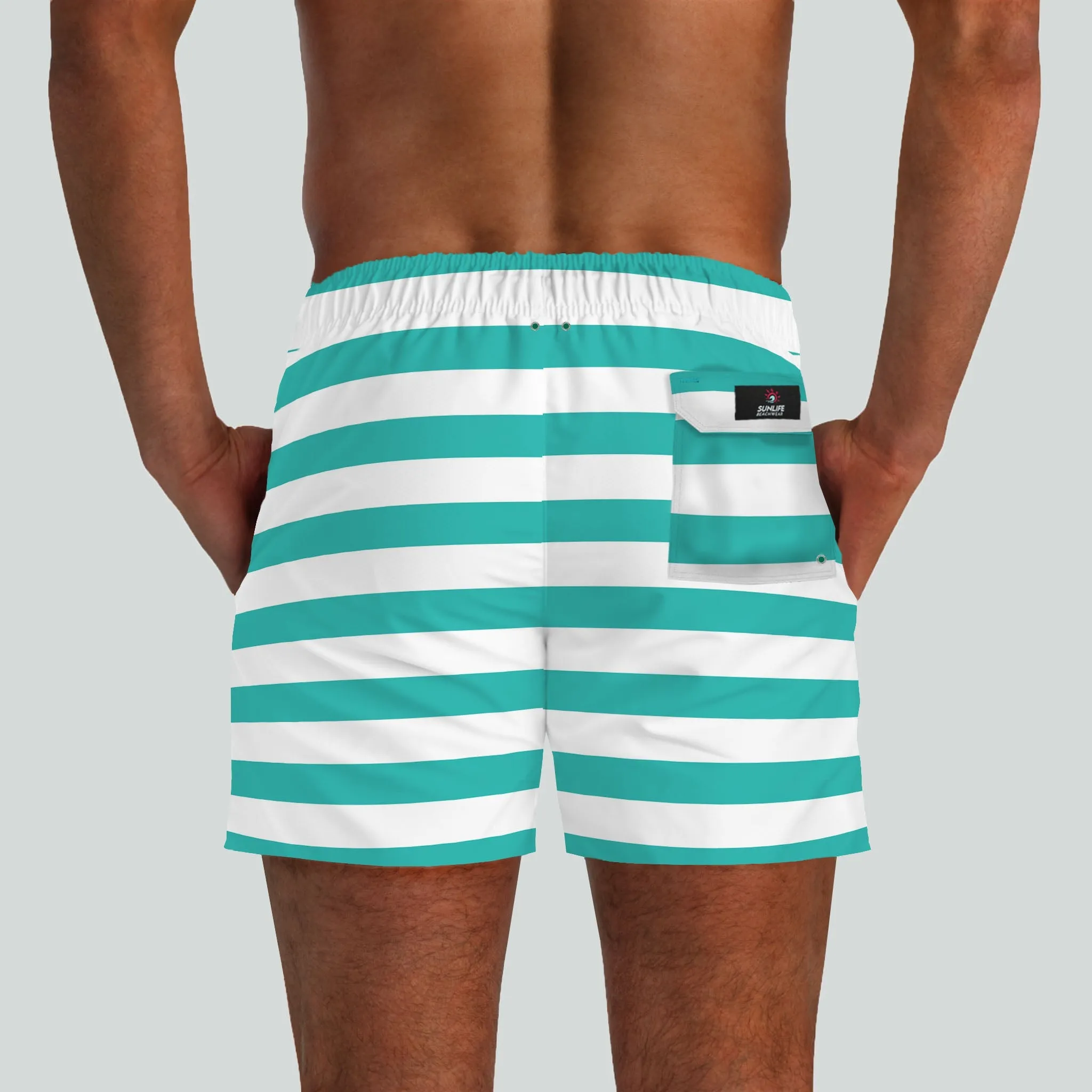Monterey Green & White Boardshorts