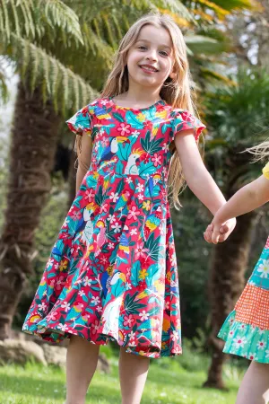 Morwenna Skater Dress, Birds of Paradise