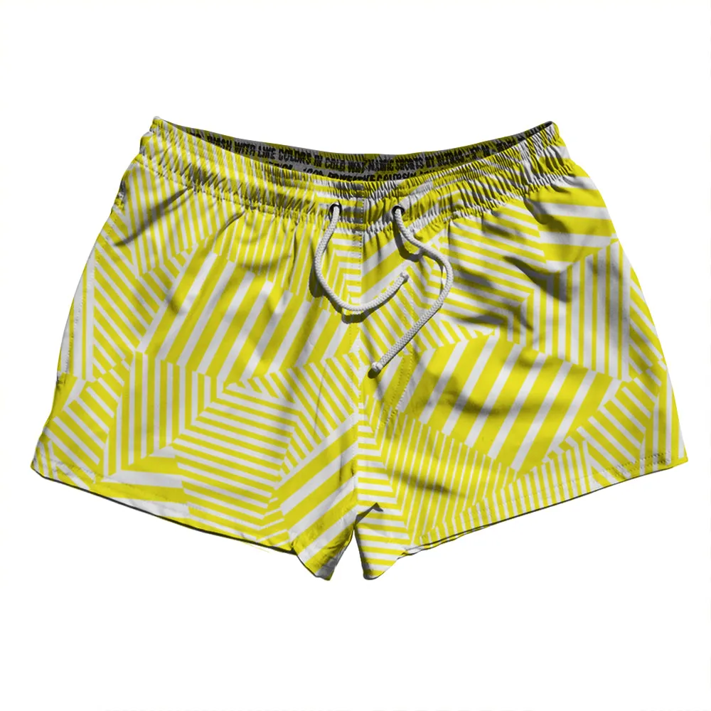 Multiple Lines Pattern 2.5" Swim Shorts Made in USA