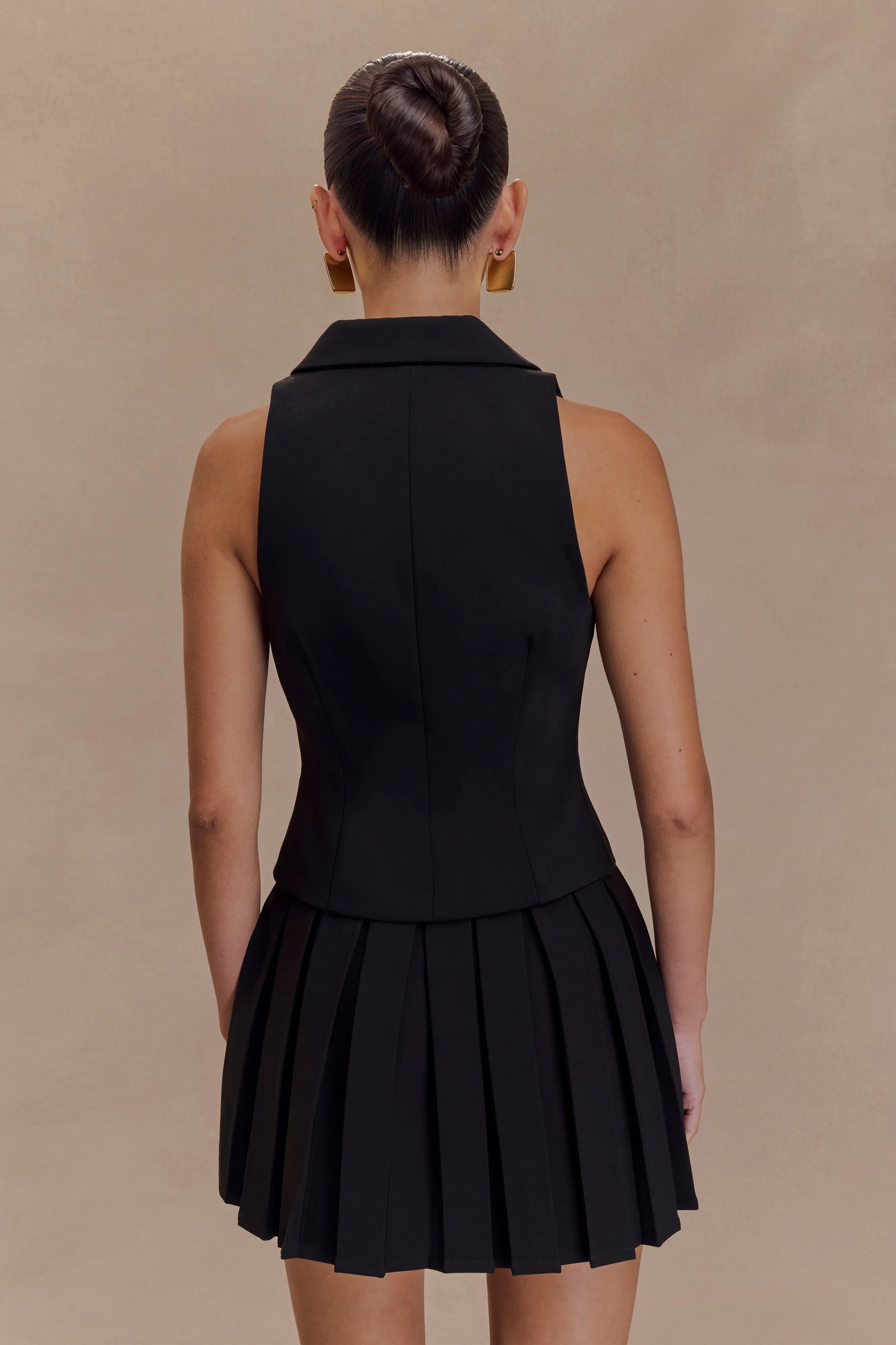 Mura Pleated Mini Skirt - Black