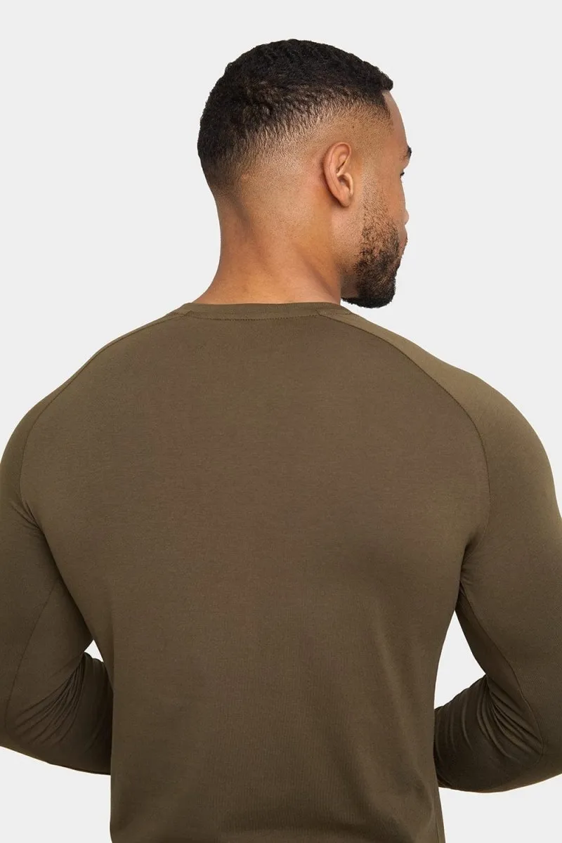 Muscle Fit T-Shirt in Dark Khaki Green