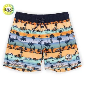 Nano Baby Boys Boardshort in Oceanside Orange: Size 12M to 18M