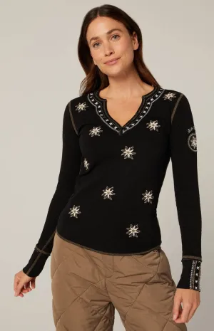 Natasha Henley Shirt - Black - SALE