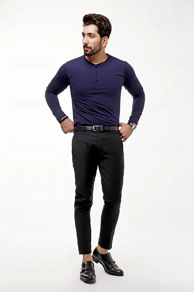 Navy Blue Full Sleeves Henley