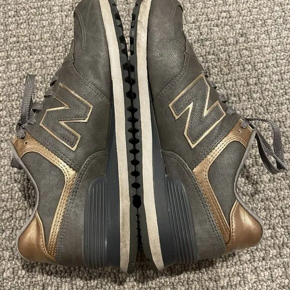 New Balance Sneakers Women's Size 8.5 Precious Metals 574 Gray Metallic Shoes