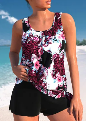 New Women's Mid Waisted Bowknot Black Tankini, 2 Piece sz XL! Retails $59 