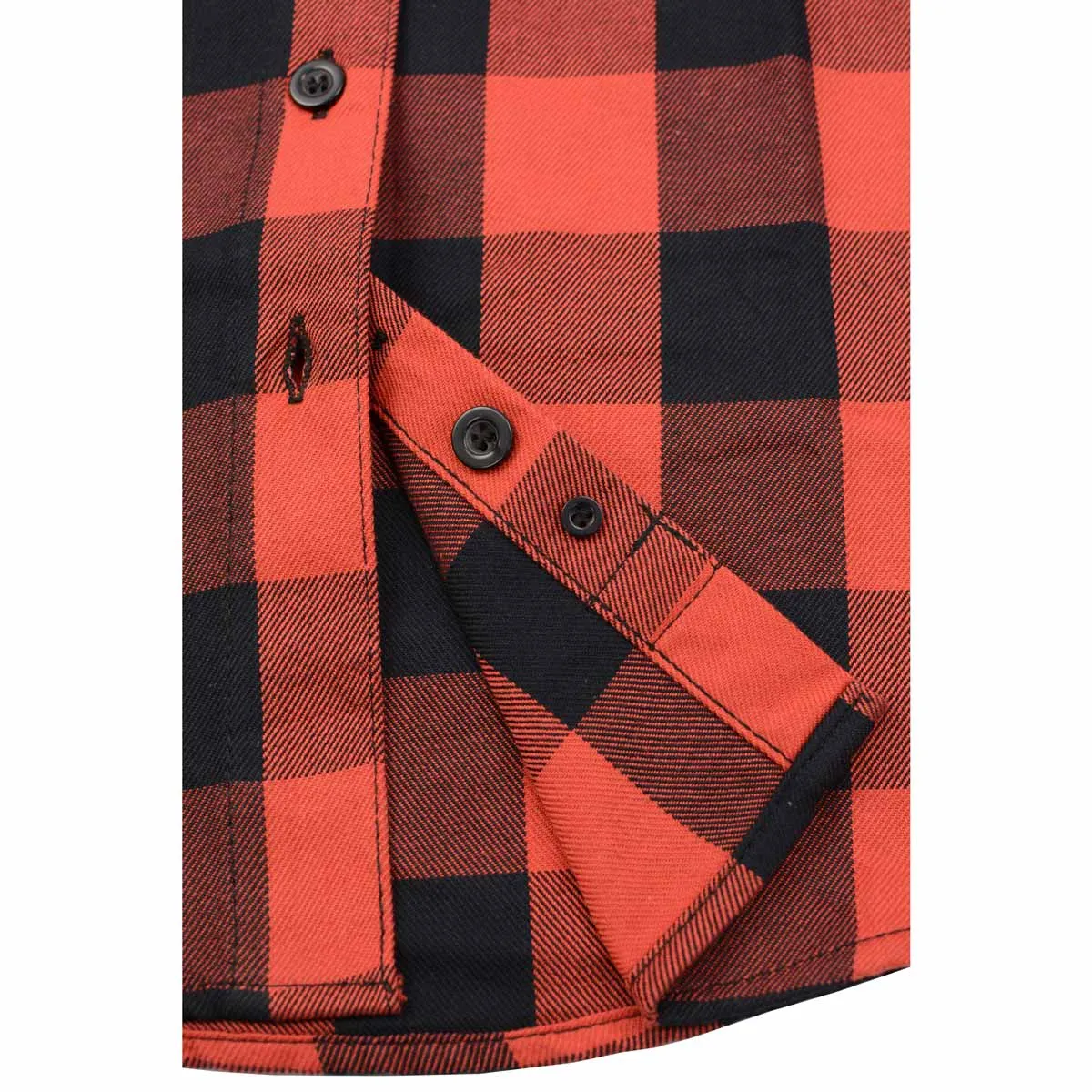 NexGen MNG21602 Women's Casual Black and Red Long Sleeve Cotton Flannel Shirt with Hoodie