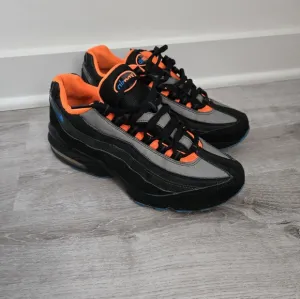 Nike Air Max 95s Midnight Fog Blue and Total Orange Youth Sneakers