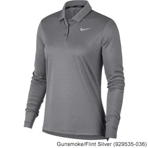 Nike Ladies Dri-FIT Long-Sleeve Golf Polo XS Gunsmoke/Flint Silver (929535-036)