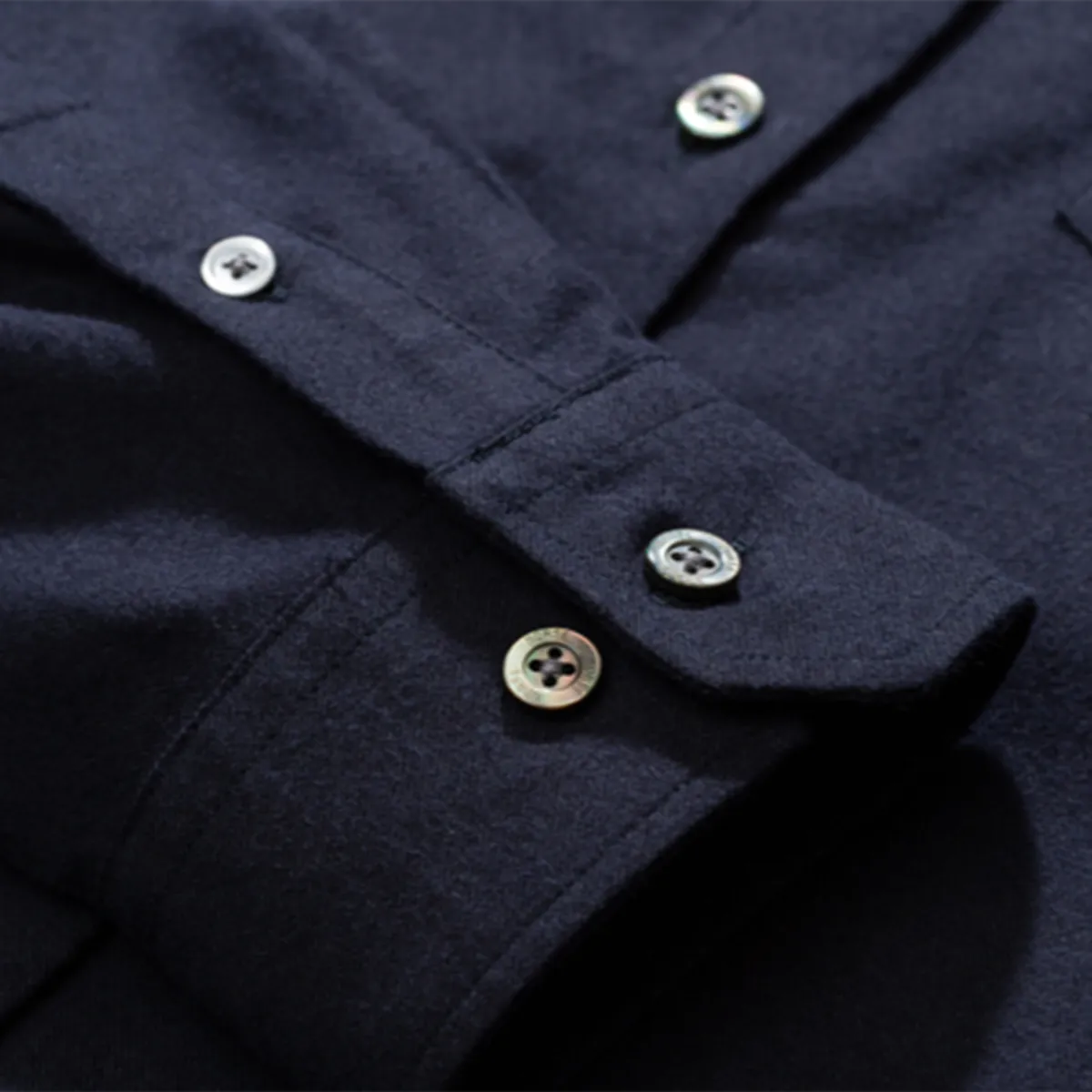 Norse Projects Anton Brushed Flannel Shirt Dark Navy