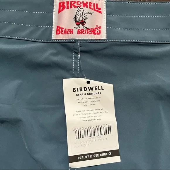 NWT Birdwell beach britches 405 lace up board shorts federal blue women’s 14