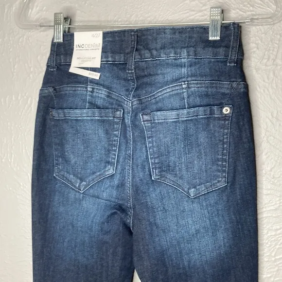 NWT INC Denim Dark Blue Sculpting-Fit Skinny Jeans Women's Size 4/27