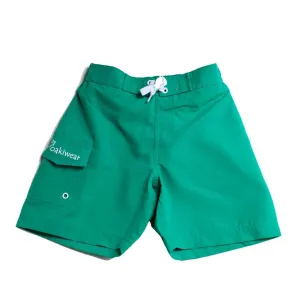 Oakiwear Swim Board Water Shorts Boys Girls Trunks, Green