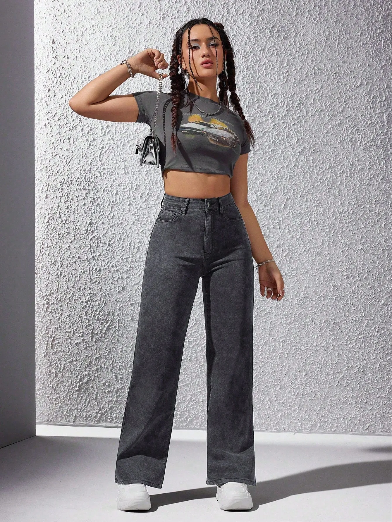Obsidian Straight Fit High-Waist Denim
