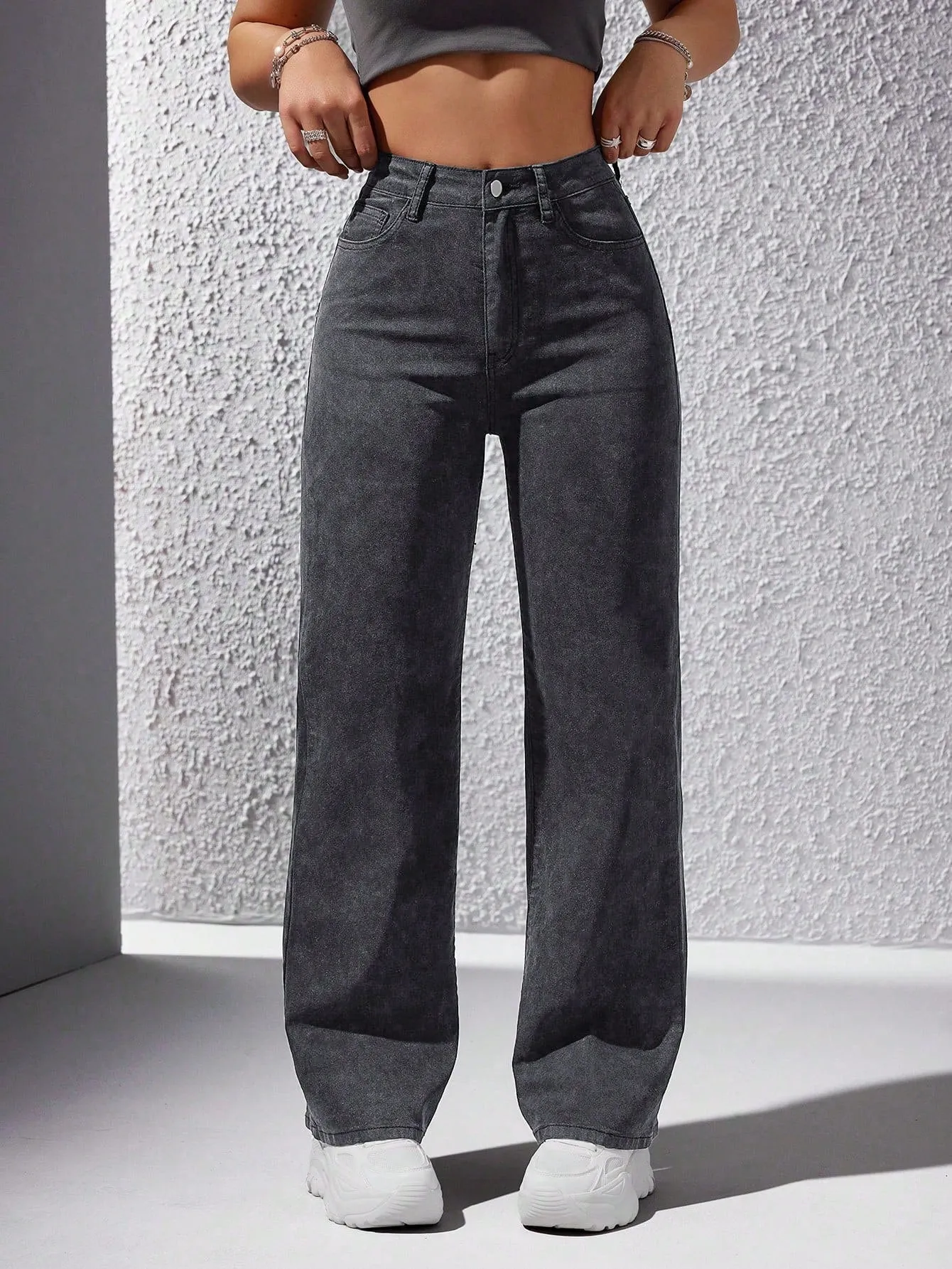 Obsidian Straight Fit High-Waist Denim