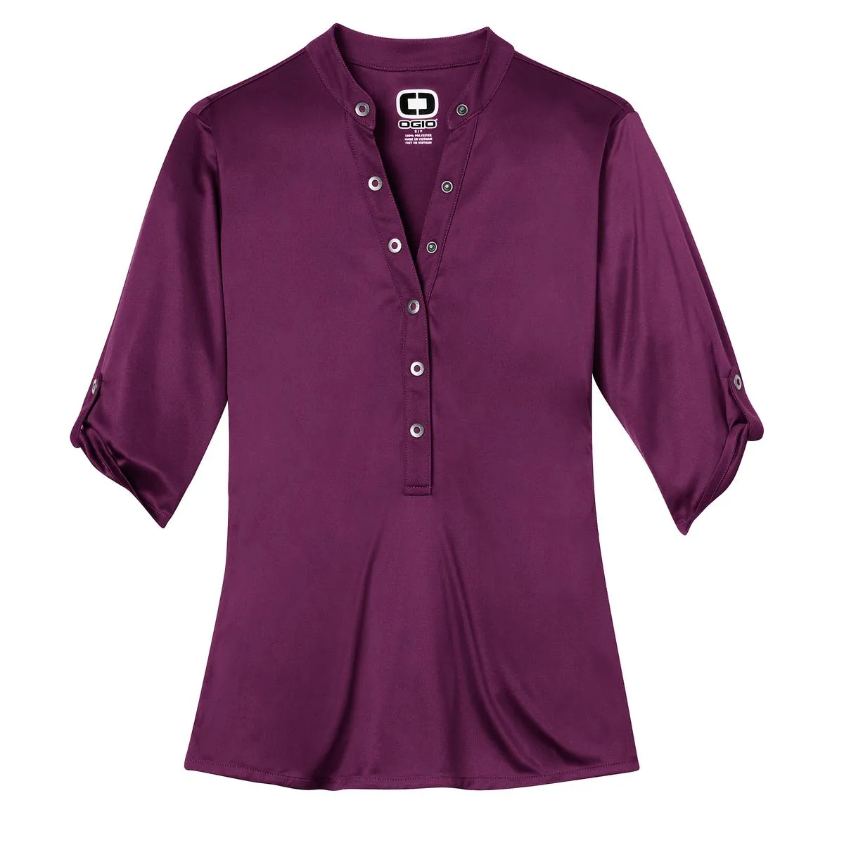 OGIO Crush Henley. LOG111 Purple Luxe