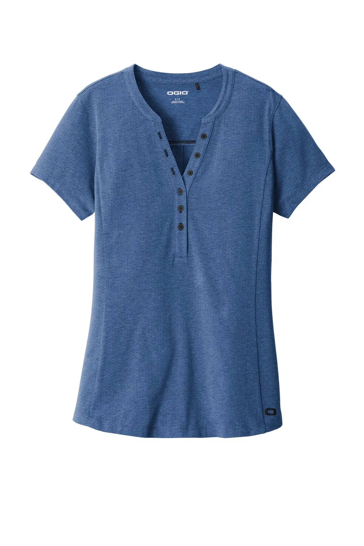 OGIO   Women's Tread Henley. LOG136 Blue Heather
