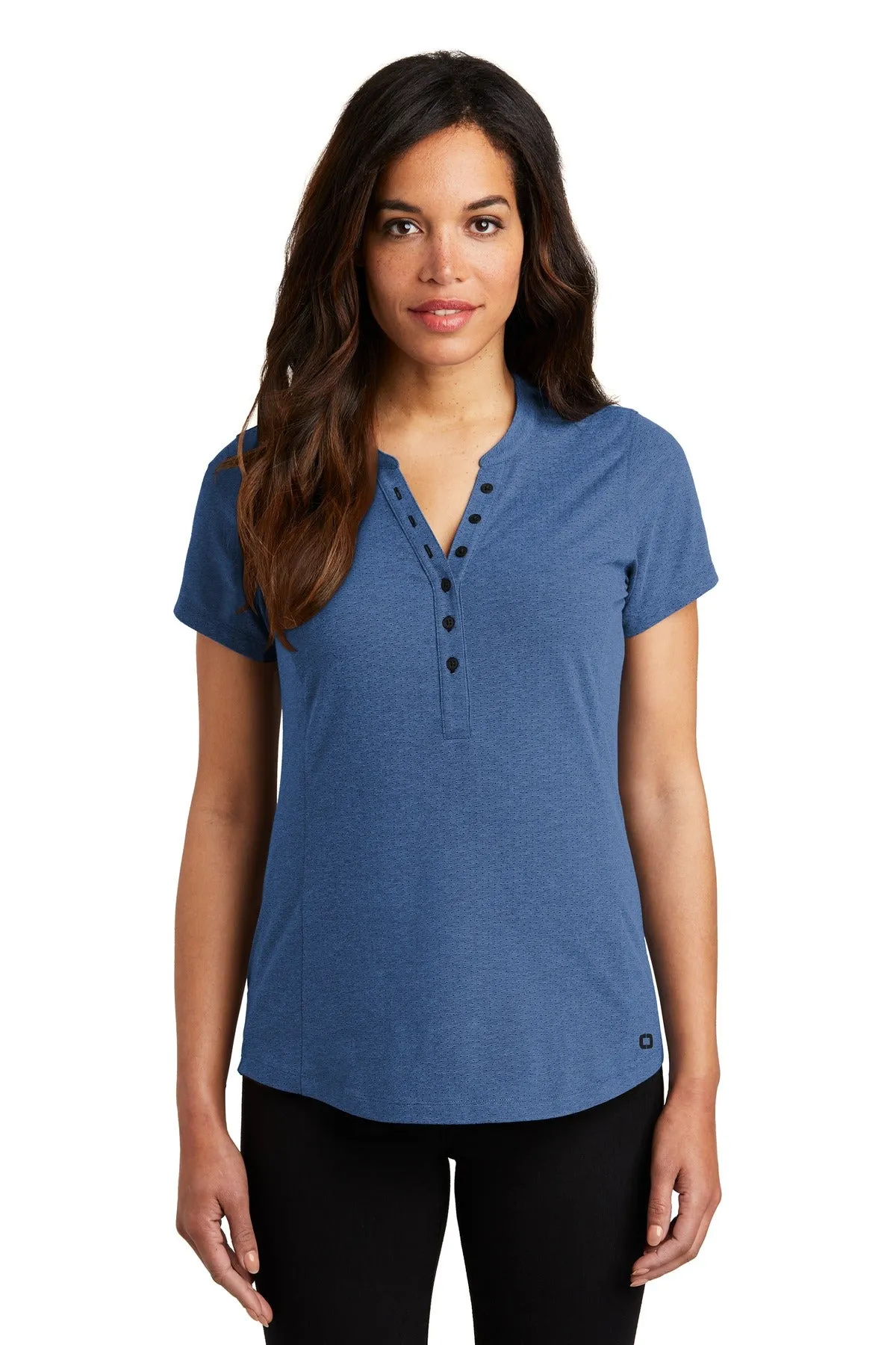 OGIO   Women's Tread Henley. LOG136 Blue Heather