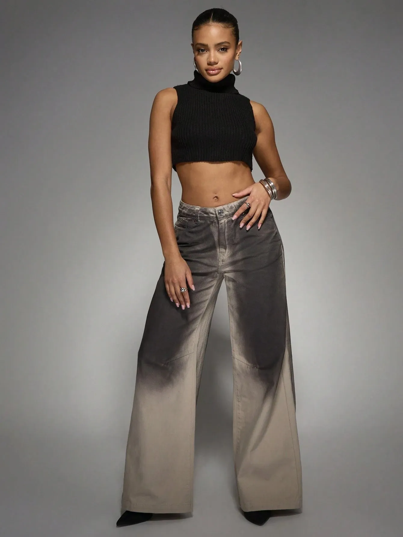 Ombre Wash Baggy Jeans | Trendy Loose-Fit Denim for Effortless Style