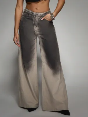 Ombre Wash Baggy Jeans | Trendy Loose-Fit Denim for Effortless Style