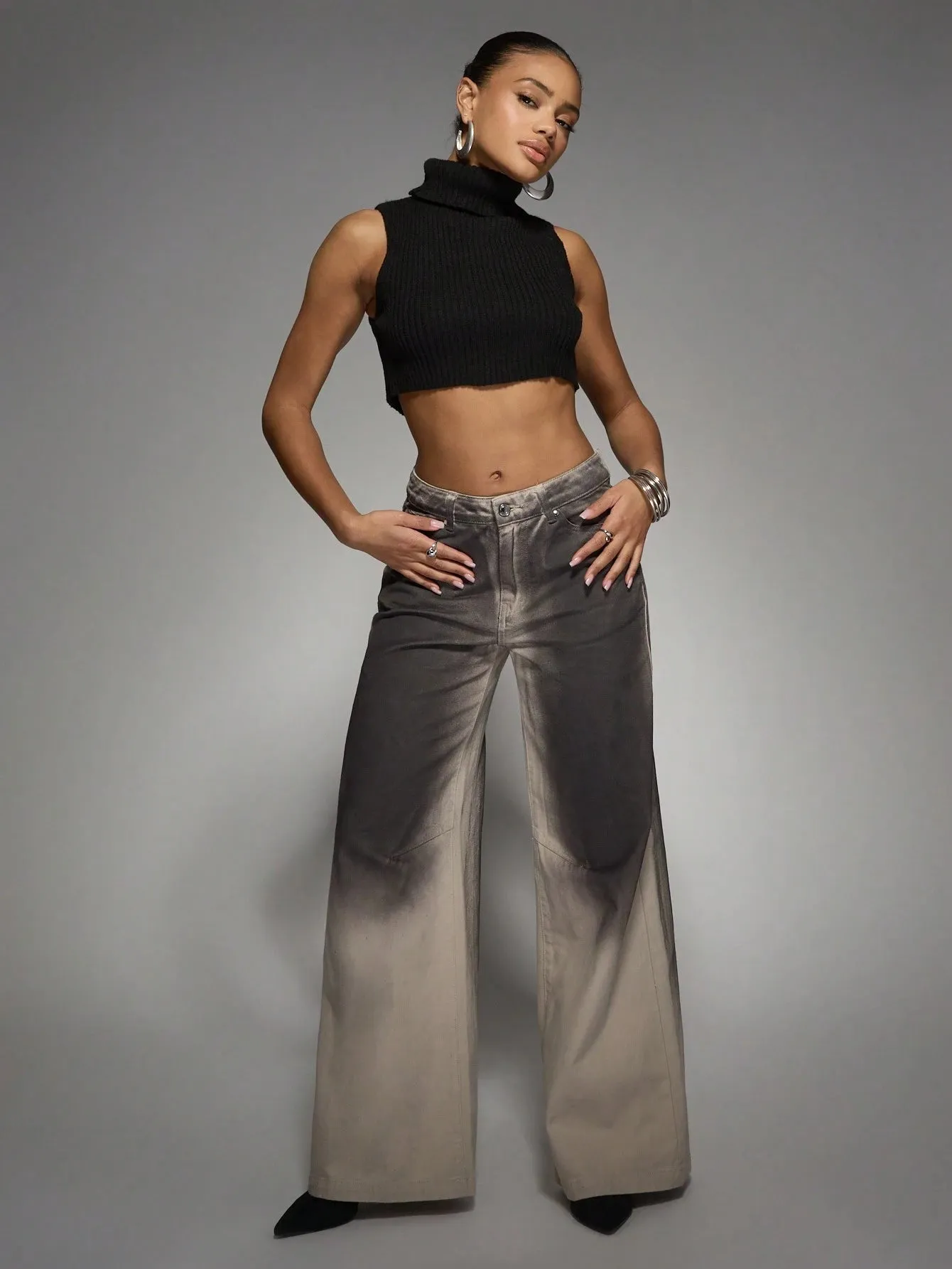 Ombre Wash Baggy Jeans | Trendy Loose-Fit Denim for Effortless Style