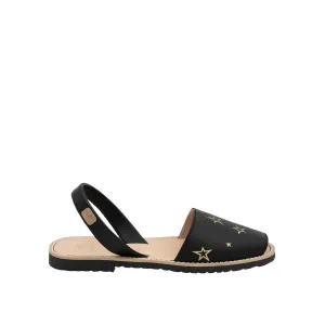 Open Toe Leather Menorcan Sandal With Sling Back - Madona 1056 Ciervo Estrellas