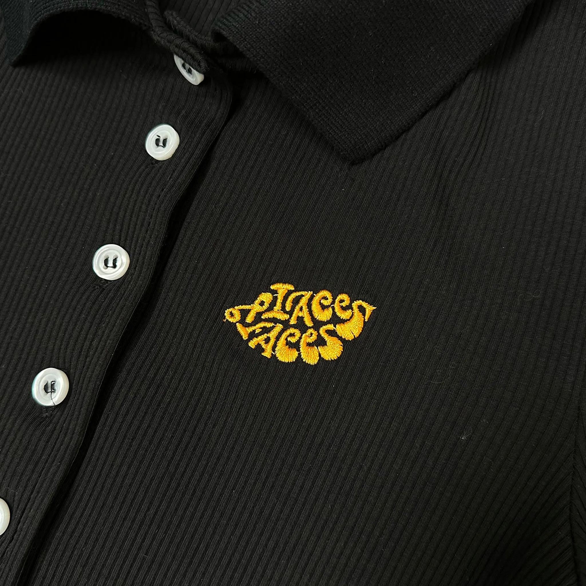 P F Longsleeve Polo (Black)