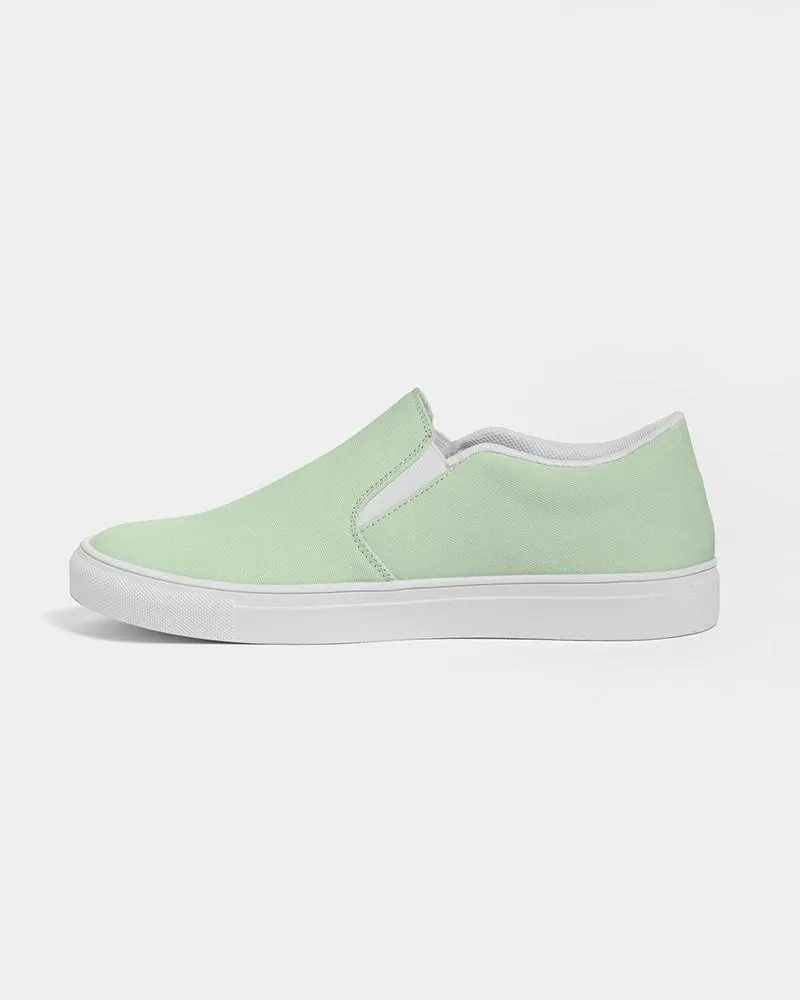 Pale Pastel Green Slip-On Canvas Sneakers | Men's | Bright Pale Pastel Green | C22M0Y30K0